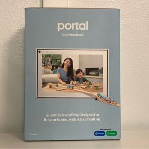 Meta Facebook Portal Video Calling Touch Screen 10” White Smart Alexa Messenger